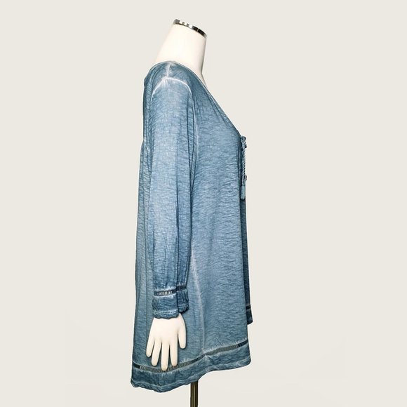Style&co. Mock Denim Drawstring Shirt - Picture 4 of 9